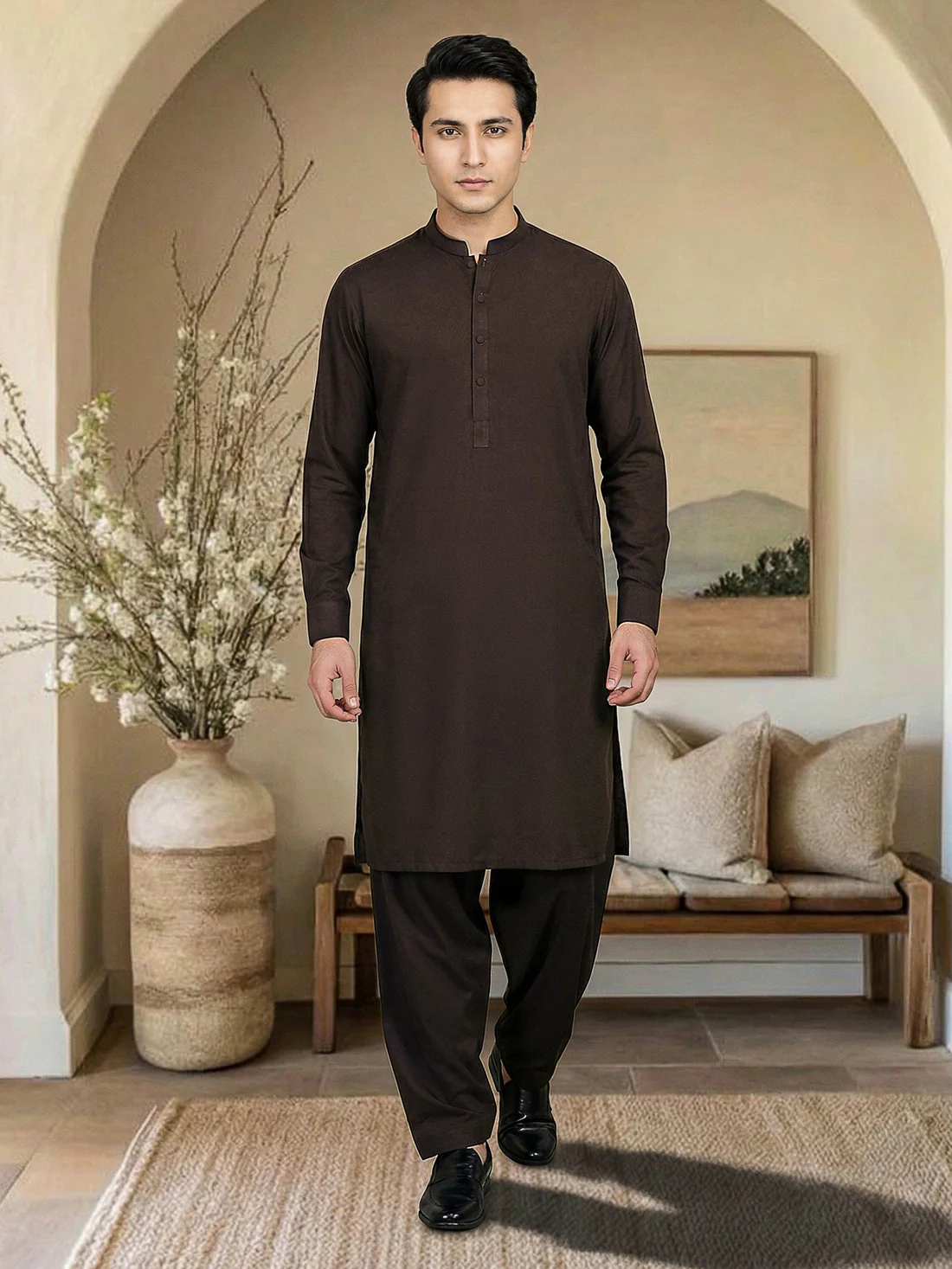 Royal Dobby Lawn 3-Piece Embroidered Suit